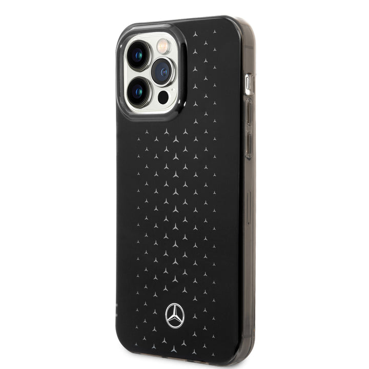 Mercedes-Benz iPhone 14 Pro Max Backcover hoesje - Double Layer Gradient Star Geometry - Zilver-Hoesjes-Ilumina Benelux