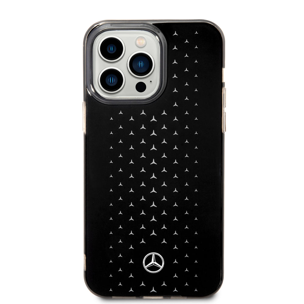 Mercedes-Benz iPhone 14 Pro Max Backcover hoesje - Double Layer Gradient Star Geometry - Zilver-Hoesjes-Ilumina Benelux