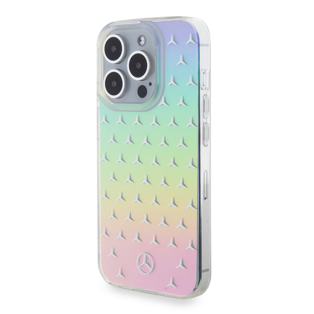 Mercedes-Benz iPhone 15 Pro Backcover hoesje - Iridescent - Stars Pattern - Transparant-Hoesjes-Ilumina Benelux