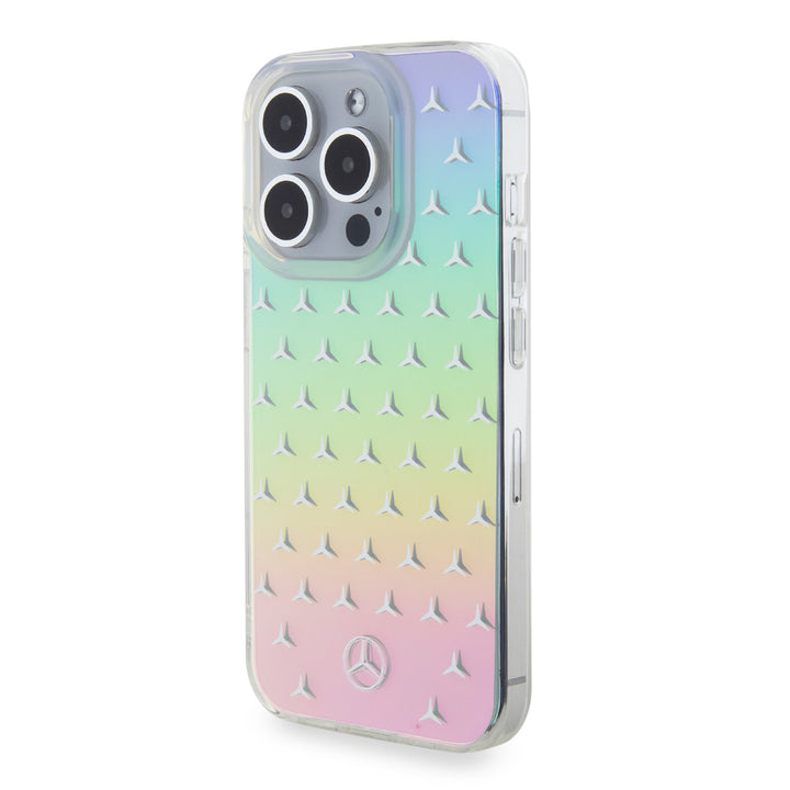 Mercedes-Benz iPhone 15 Pro Backcover hoesje - Iridescent - Stars Pattern - Transparant-Hoesjes-Ilumina Benelux