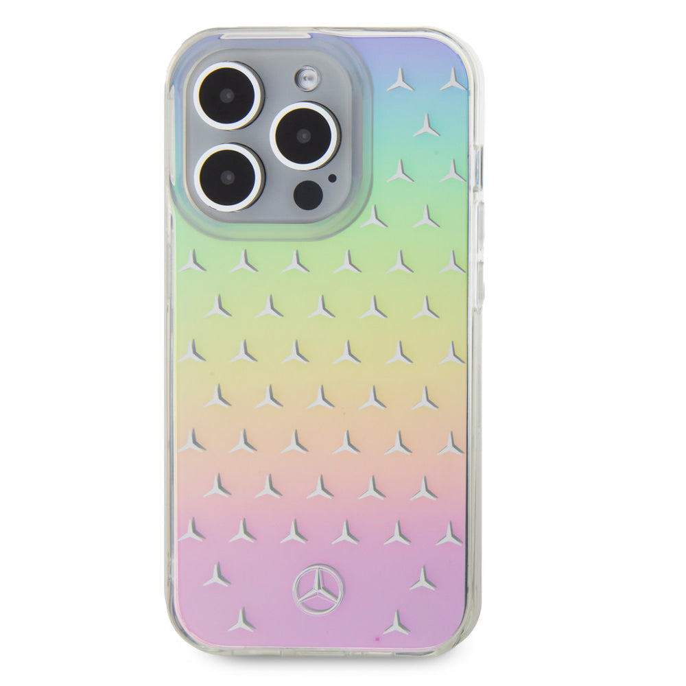 Mercedes-Benz iPhone 15 Pro Backcover hoesje - Iridescent - Stars Pattern - Transparant-Hoesjes-Ilumina Benelux