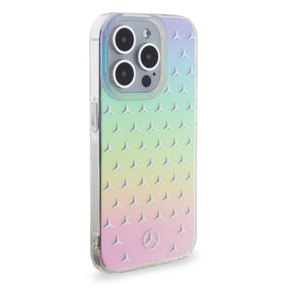 Mercedes-Benz iPhone 15 Pro Backcover hoesje - Iridescent - Stars Pattern - Transparant-Hoesjes-Ilumina Benelux