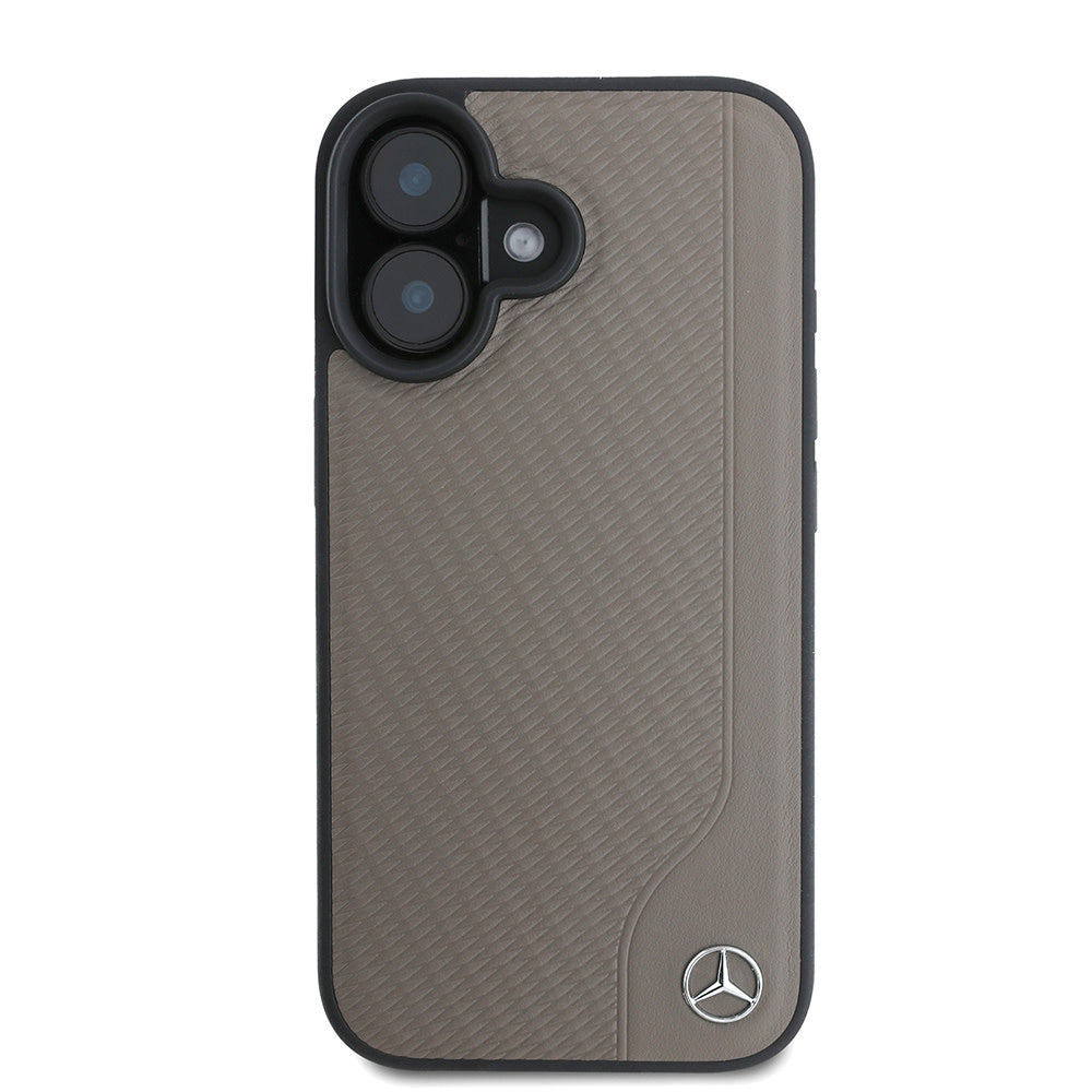 Mercedes-Benz iPhone 16 Backcover hoesje Magsafe - Real leather - Bruin-Hoesjes-Ilumina Benelux