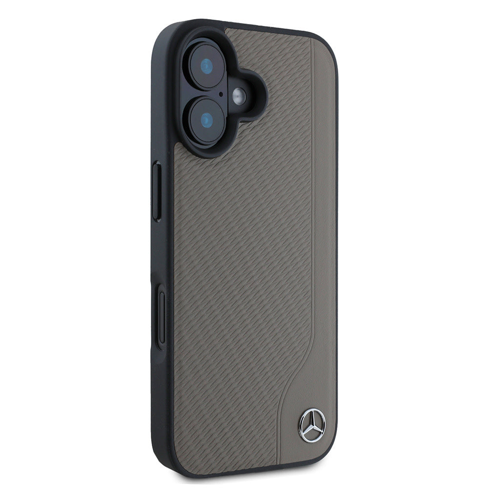 Mercedes-Benz iPhone 16 Backcover hoesje Magsafe - Real leather - Bruin-Hoesjes-Ilumina Benelux