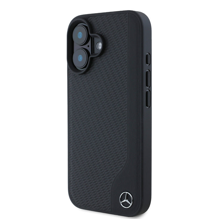 Mercedes-Benz iPhone 16 Backcover hoesje Magsafe - Real leather - Zwart-Hoesjes-Ilumina Benelux