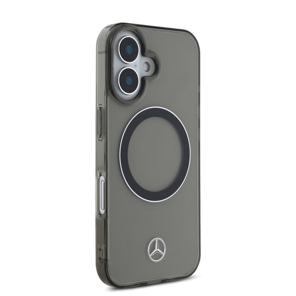 Mercedes-Benz iPhone 16 Backcover hoesje - Smokey Magsafe - Silver Ring - Transparant-Hoesjes-Ilumina Benelux