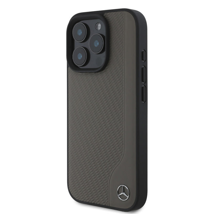 Mercedes-Benz iPhone 16 Pro Backcover hoesje Magsafe - Real leather - Bruin-Hoesjes-Ilumina Benelux