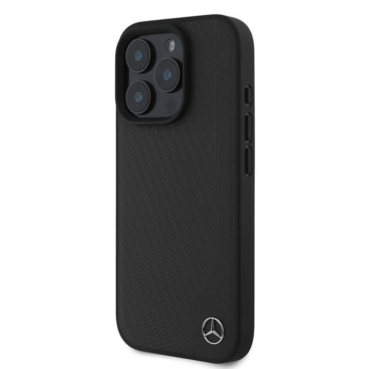 Mercedes-Benz iPhone 16 Pro Backcover hoesje Magsafe - Real leather - Zwart-Hoesjes-Ilumina Benelux