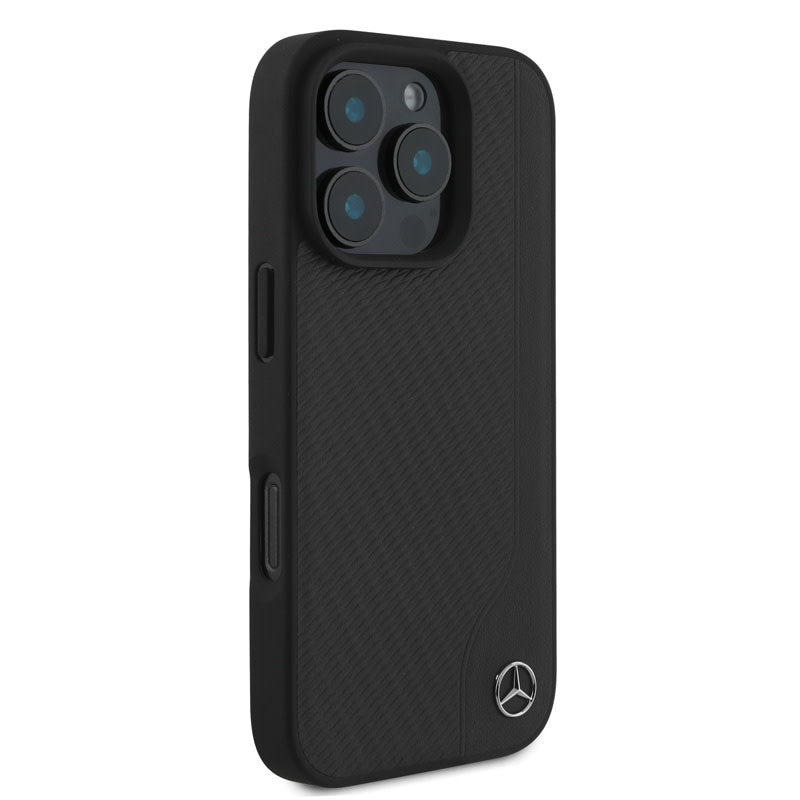 Mercedes-Benz iPhone 16 Pro Backcover hoesje Magsafe - Real leather - Zwart-Hoesjes-Ilumina Benelux