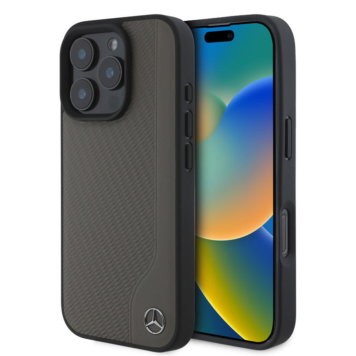 Mercedes-Benz iPhone 16 Pro Max Backcover hoesje Magsafe - Real leather - Bruin-Hoesjes-Ilumina Benelux