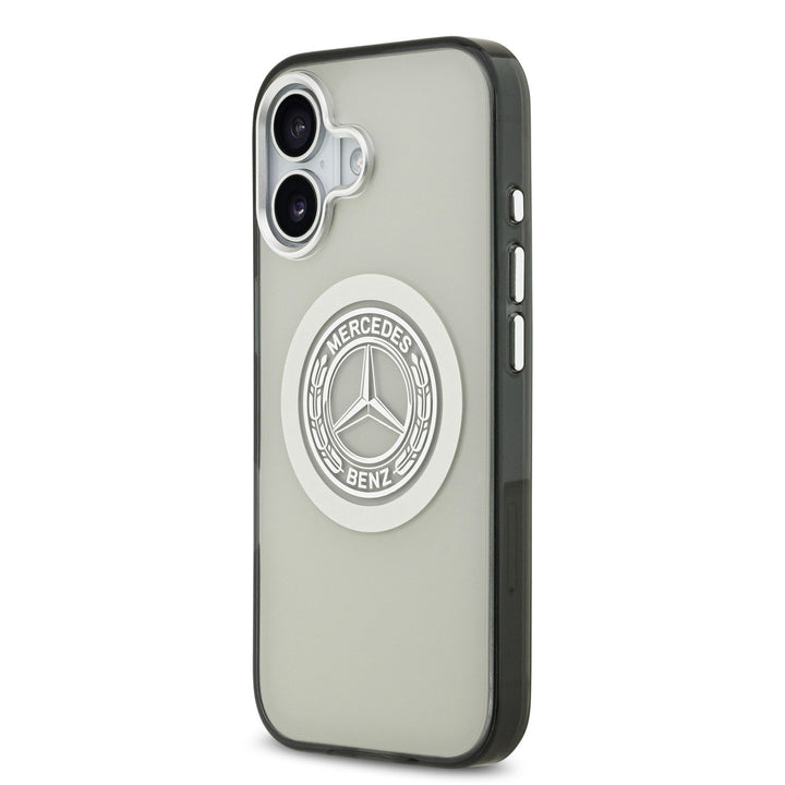 Mercedes-Benz iPhone 17 Backcover hoesje - Magsafe - Double Layer - Vintage Logo - Grijs-Hoesjes-Ilumina Benelux