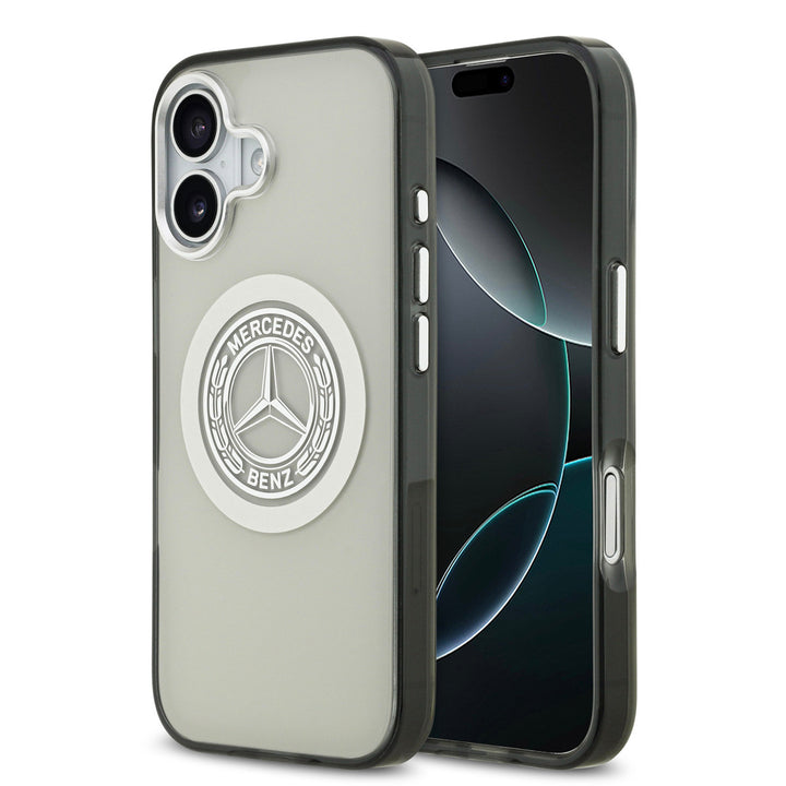 Mercedes-Benz iPhone 17 Backcover hoesje - Magsafe - Double Layer - Vintage Logo - Grijs-Hoesjes-Ilumina Benelux