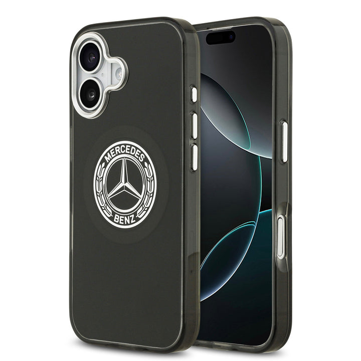 Mercedes-Benz iPhone 17 Backcover hoesje - Magsafe - Double Layer - Vintage Logo - Zwart-Hoesjes-Ilumina Benelux