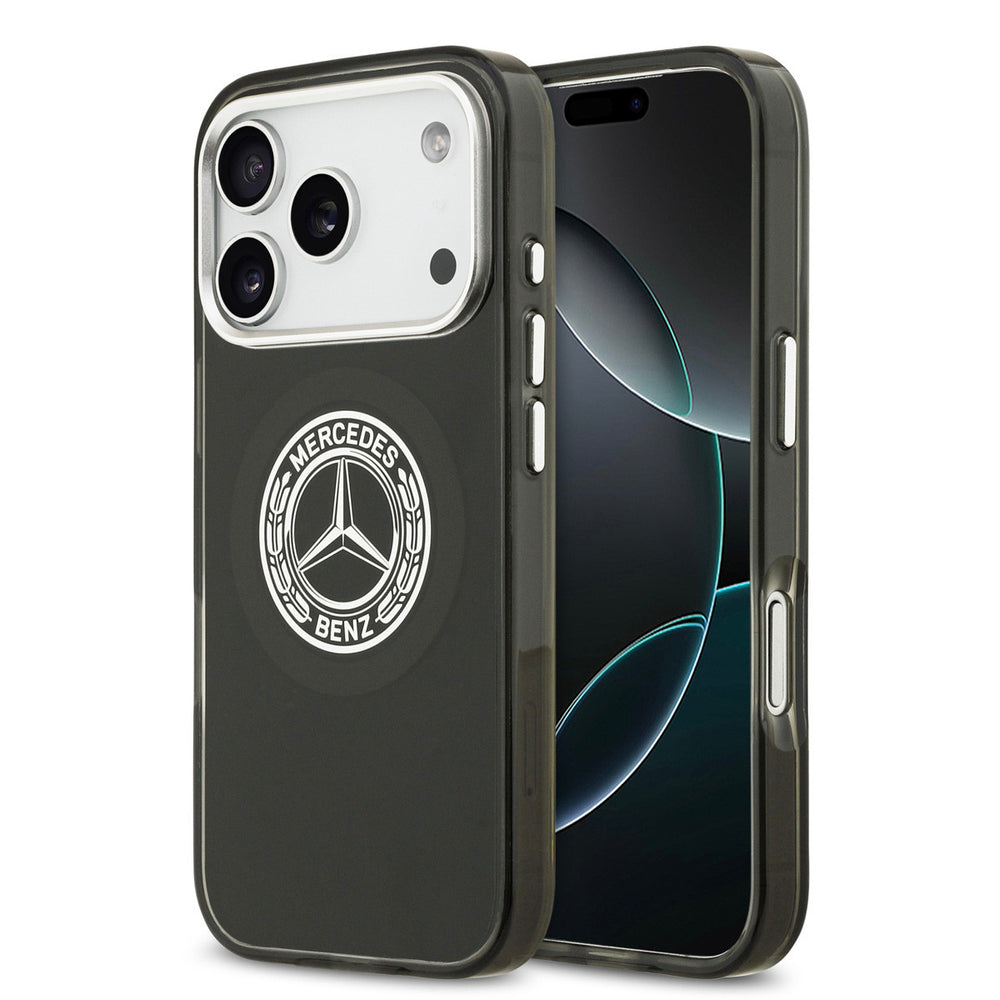 Mercedes-Benz iPhone 17 Pro Backcover hoesje - Magsafe - Double Layer - Vintage Logo - Zwart-Hoesjes-Ilumina Benelux