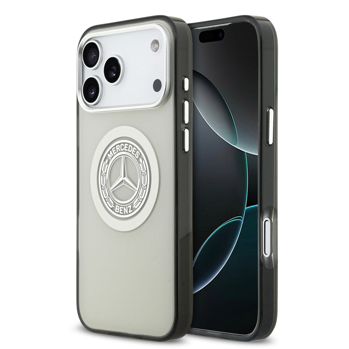 Mercedes-Benz iPhone 17 Pro Max Backcover hoesje - Magsafe - Double Layer - Vintage Logo - Grijs-Hoesjes-Ilumina Benelux