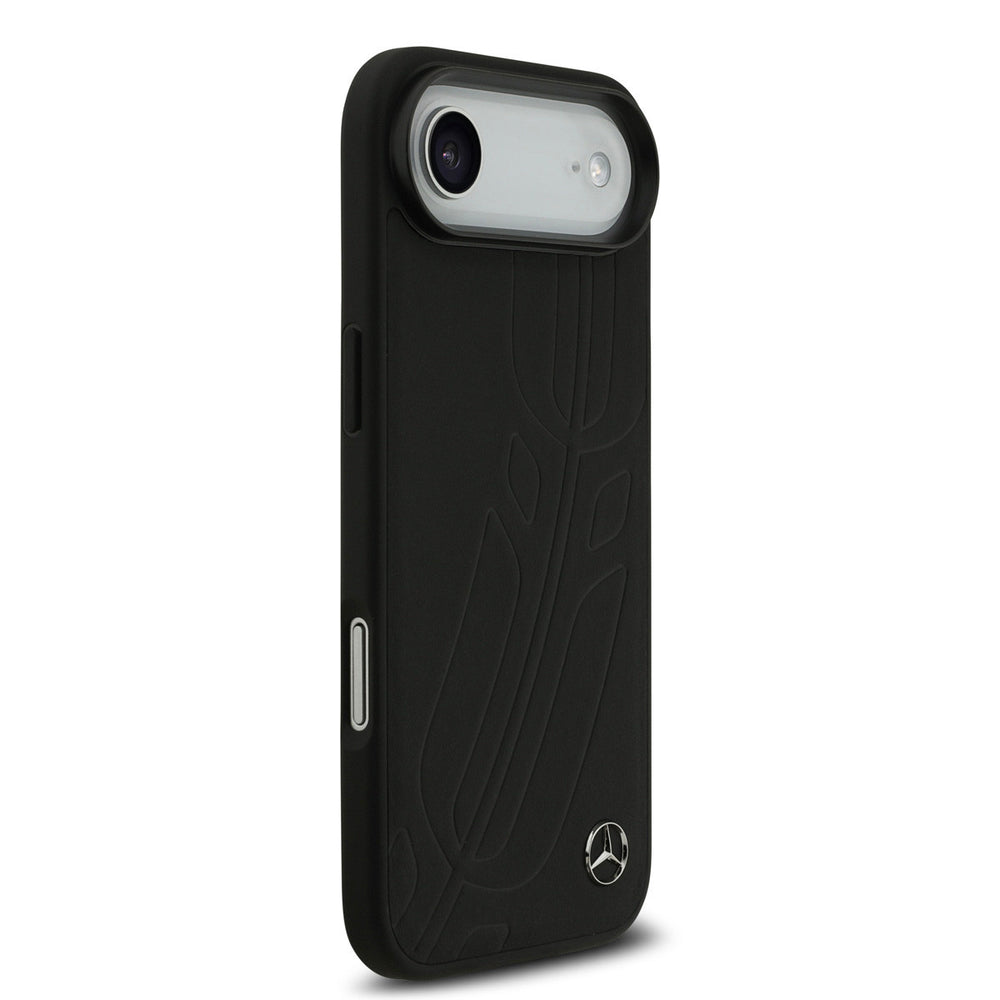 Mercedes-Benz iPhone Air Backcover hoesje - Genuine Leather - Magsafe - Large Laurel Leave - Zwart-Hoesjes-Ilumina Benelux