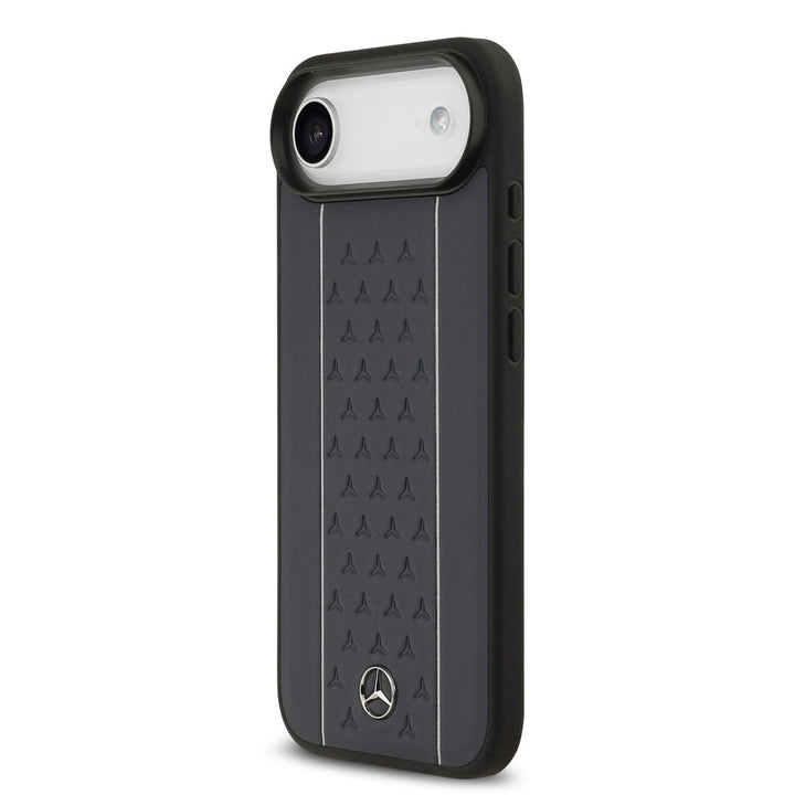 Mercedes-Benz iPhone Air Backcover hoesje - Genuine Leather - Magsafe - Star Pattern and White Stripes - Navy-Hoesjes-Ilumina Benelux