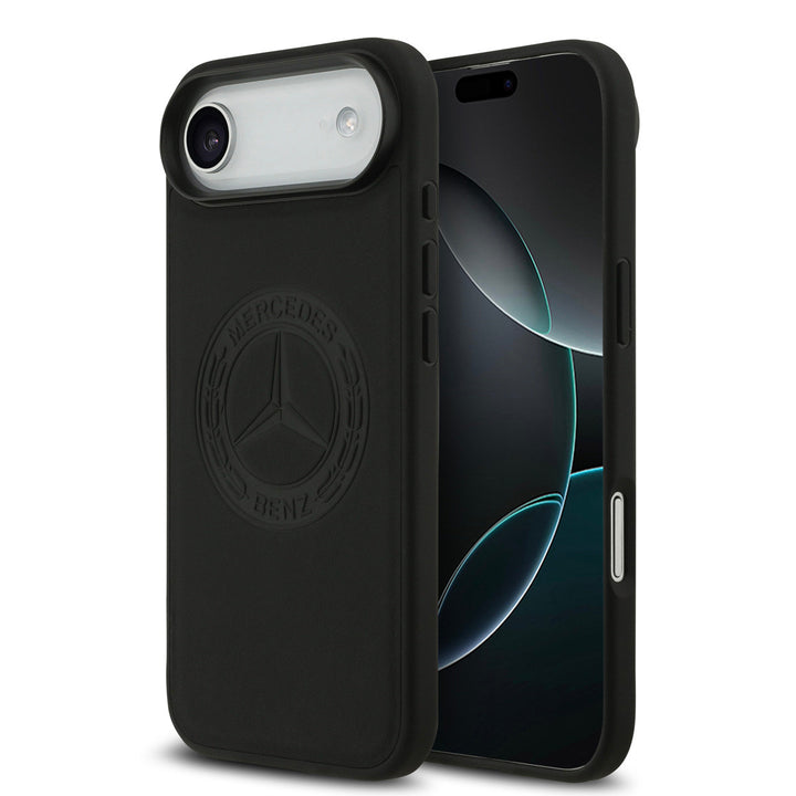 Mercedes-Benz iPhone Air Backcover hoesje - Genuine Leather - Magsafe - Vintage Logo - Zwart-Hoesjes-Ilumina Benelux