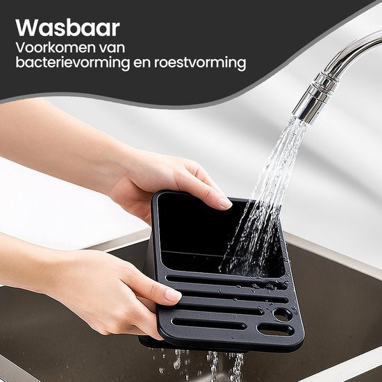 Messenrek – Keukenrek zonder boren – Ophangbare keuken organizer voor messen & bestek – Zelfklevend wandrek – Zwart-Leeg messenblok-Ilumina Benelux