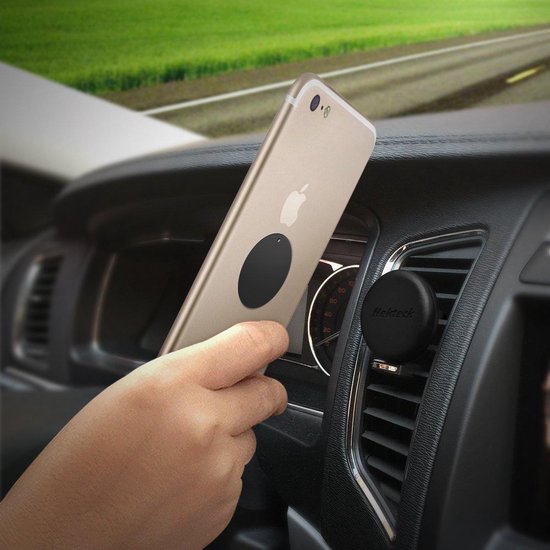 Metalen platen telefoonhouder auto – 8 stuks rond & rechthoek – 3M plakstrip – Vervangend metaal – Zwart-Telefoonhouders-Ilumina Benelux