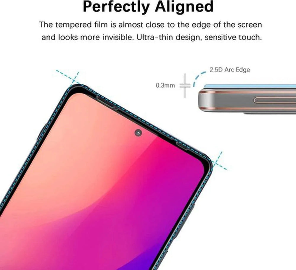 Motorola Edge 20 Lite Screenprotector Full Cover Screenprotector Gehard 9H – 2-Pack-Ilumina Benelux