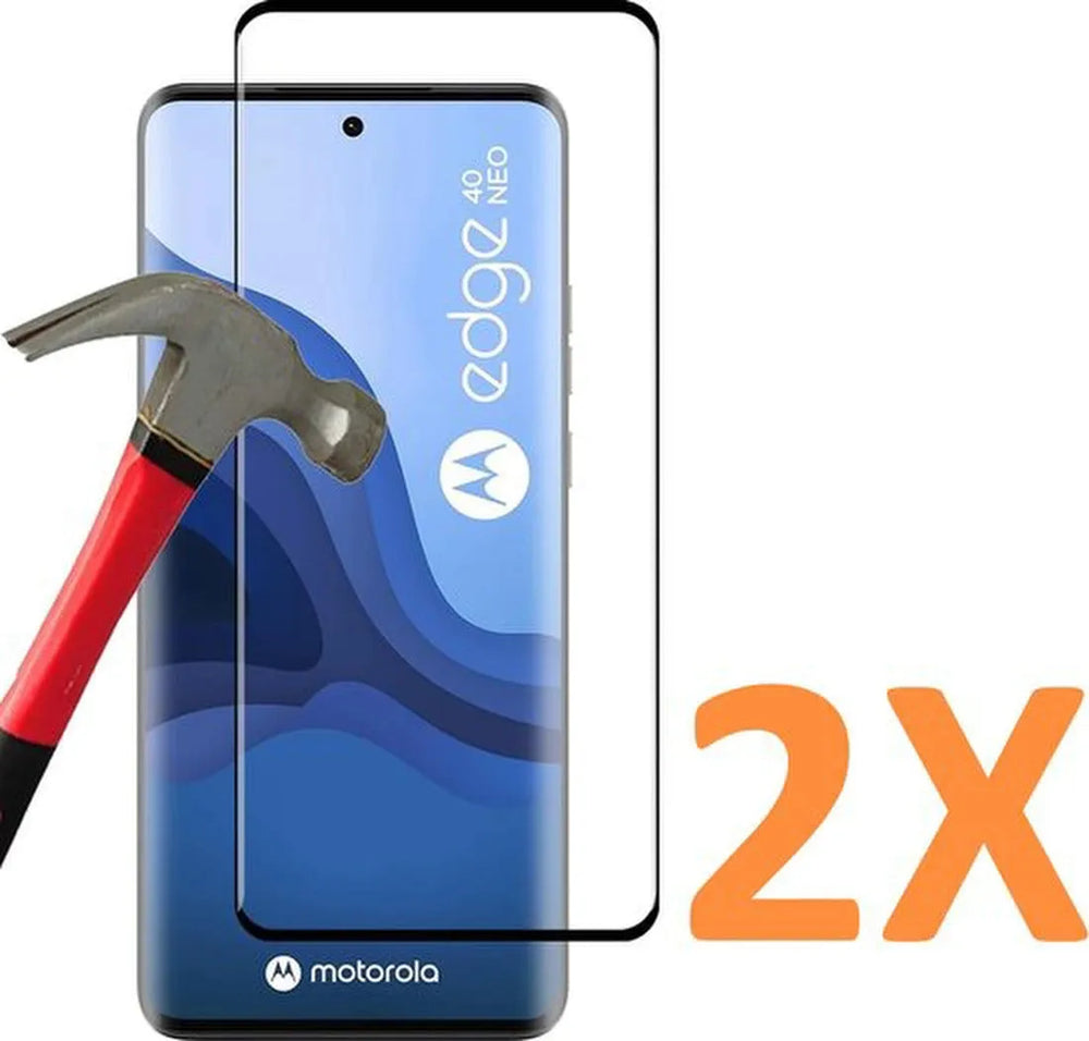Motorola Edge 40 / Edge 40 Neo Screenprotector Full Cover Screenprotector Gehard 9H – 2-Pack-Ilumina Benelux
