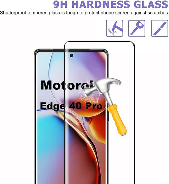 Motorola Edge 40 Pro Screenprotector Full Cover Screenprotector Gehard 9H – 2-Pack-Ilumina Benelux
