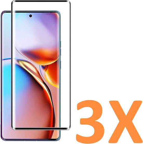 Motorola Edge 40 Pro Screenprotector Full Cover Screenprotector Gehard 9H – 3-Pack-Ilumina Benelux