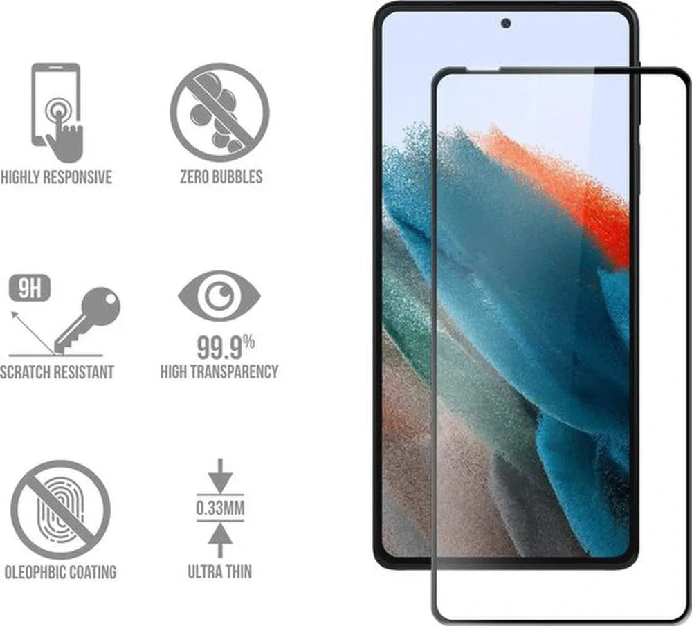 Motorola Moto E32/E32s Screenprotector Full Cover Screenprotector Gehard 9H – Anti-kras – 2-Pack Tempered Glas-Ilumina Benelux