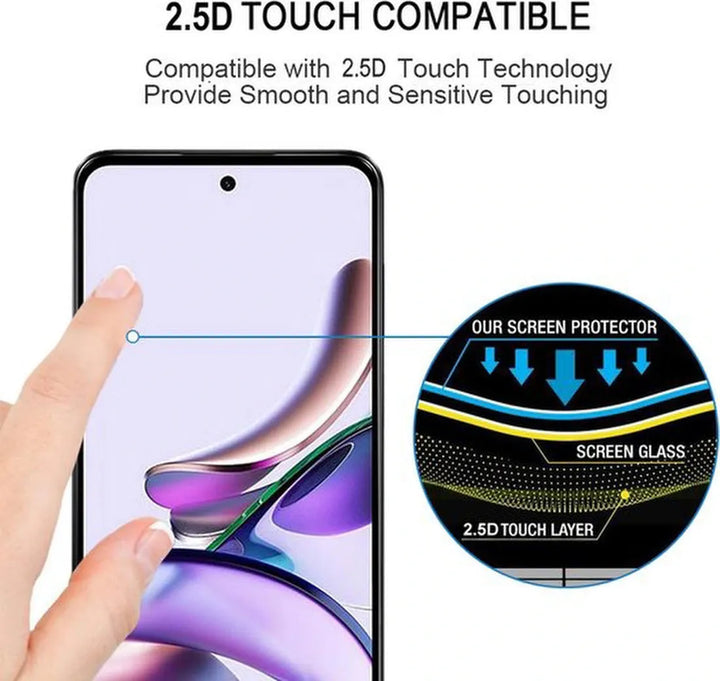 Motorola Moto G13 Screenprotector Full Cover – 9H Gehard Glas – 5-Pack-Ilumina Benelux