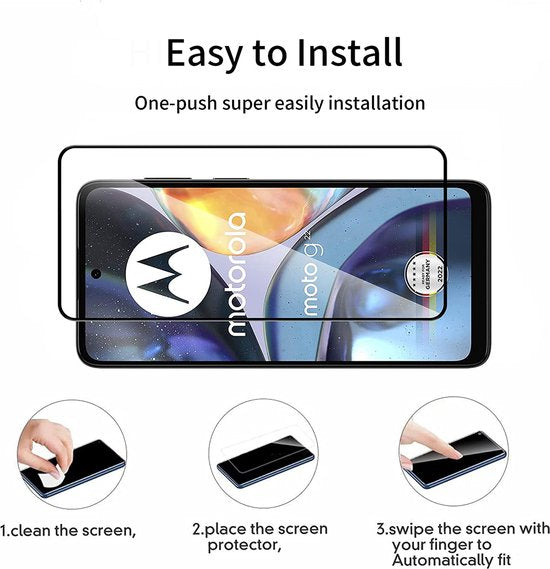 Motorola Moto G22 Screenprotector Full Cover – 9H Gehard Glas – 1-Pack-Ilumina Benelux