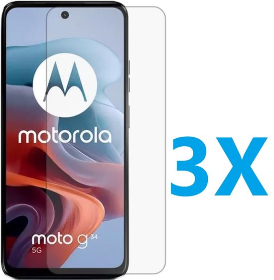 Motorola Moto G34 Screenprotector Gehard 9H – Anti-kras – 3-Pack-Ilumina Benelux