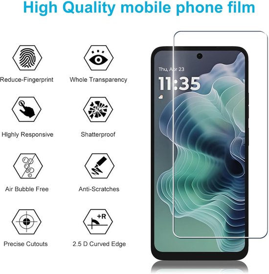 Motorola Moto G35 5G Screenprotector Gehard 9H – Anti-kras – Tempered Glas – 1-Pack-Ilumina Benelux