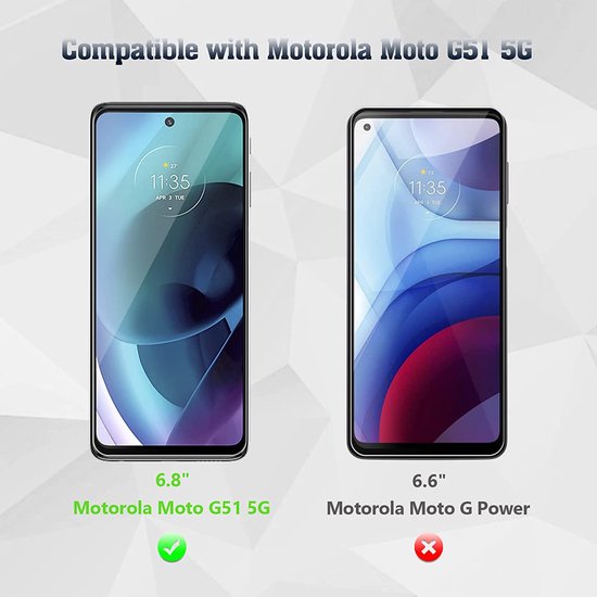 Motorola Moto G51 Screenprotector Full Cover Screenprotector Gehard 9H – Anti-kras – Tempered Glas – 1-Pack-Ilumina Benelux