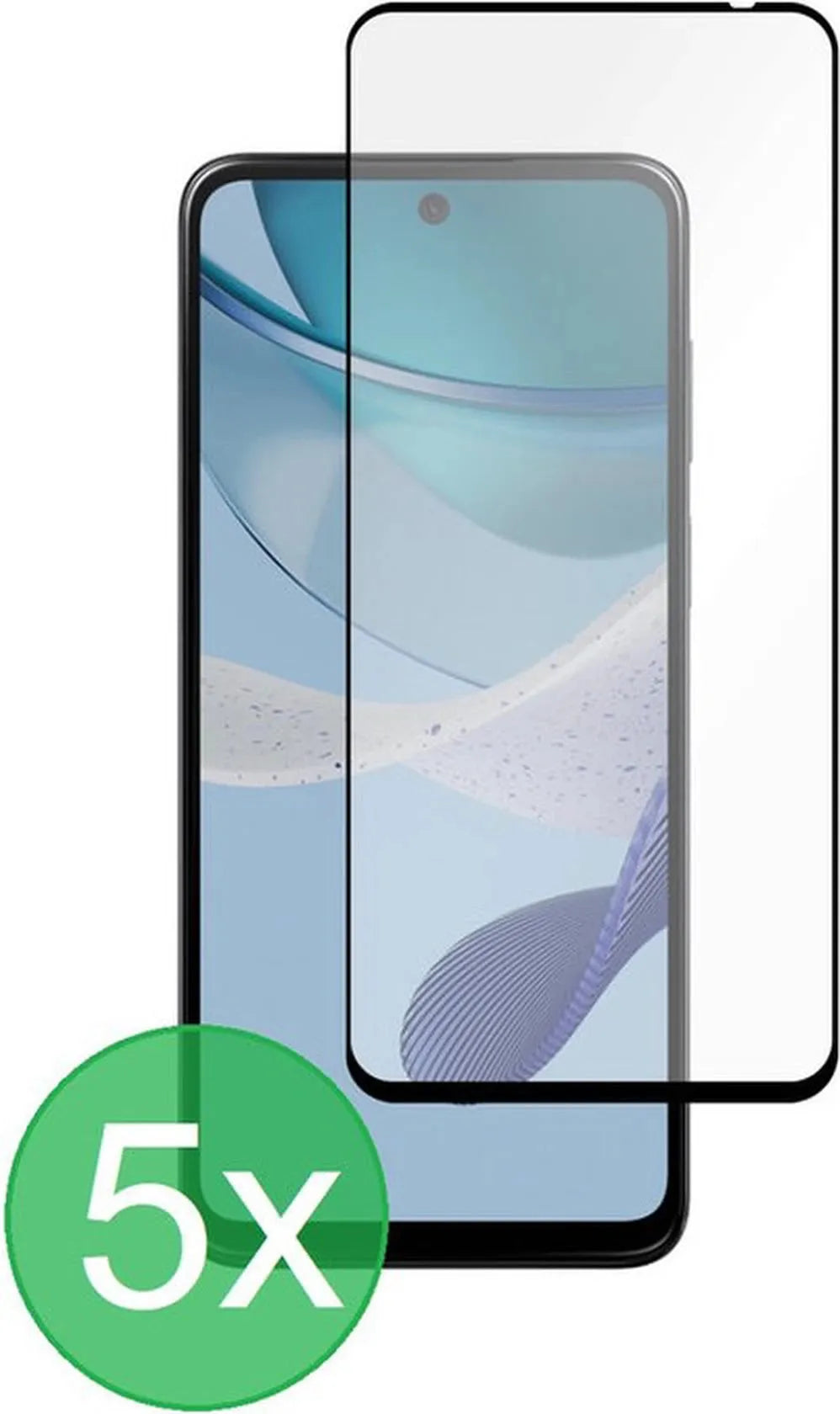 Motorola Moto G53 Screenprotector Full Cover – 9H Gehard Glas – 5-Pack Tempered Glas-Ilumina Benelux