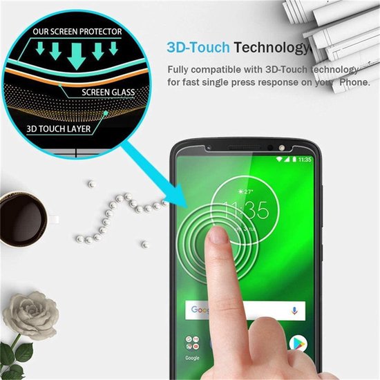 Motorola Moto G6 Screenprotector Gehard 9H – Anti-kras – Tempered Glas – 1-Pack-Ilumina Benelux