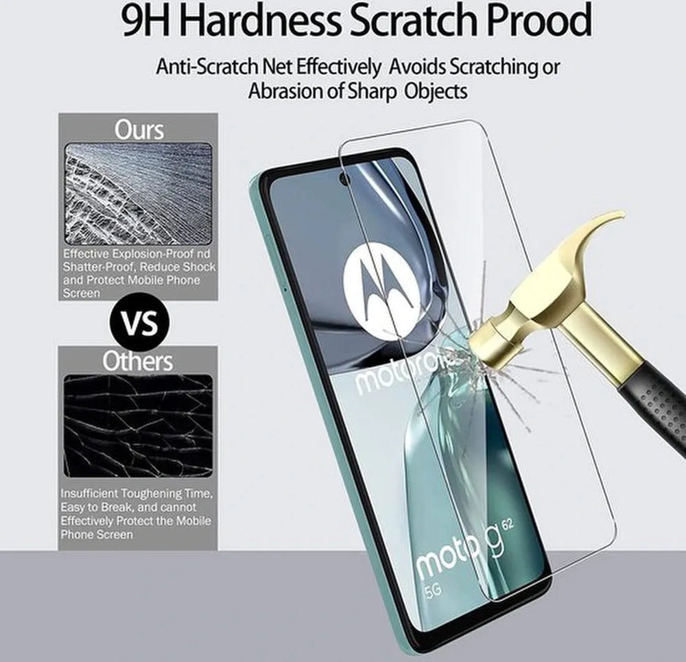 Motorola Moto G62 Screenprotector Gehard 9H – Anti-kras – 5-Pack-Ilumina Benelux