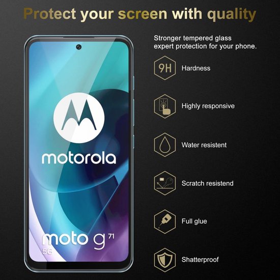 Motorola Moto G71 5G Screenprotector Gehard 9H – Anti-kras – 3-Pack Tempered Glas-Ilumina Benelux