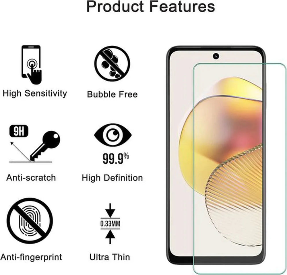 Motorola Moto G73 5G Screenprotector Gehard 9H – Anti-kras – 2-Pack-Ilumina Benelux