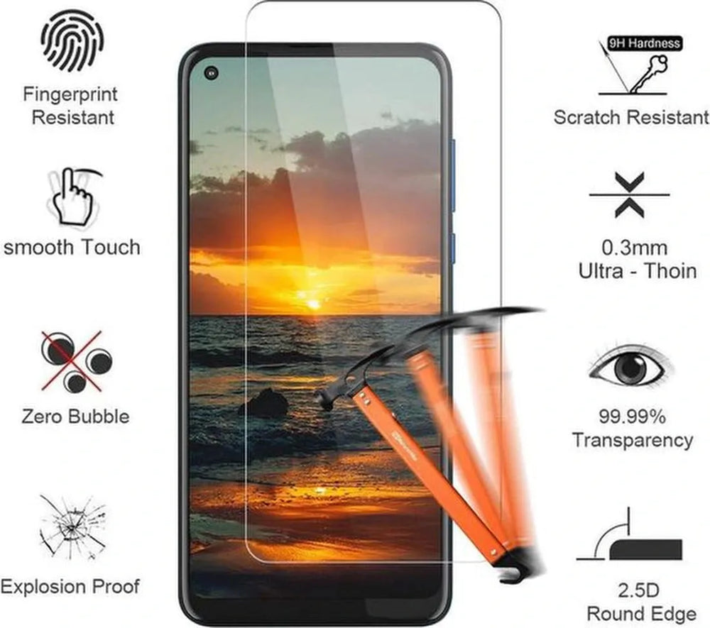 Motorola Moto G8 Power Screenprotector Gehard 9H – Anti-kras – 3-Pack Tempered Glas-Ilumina Benelux