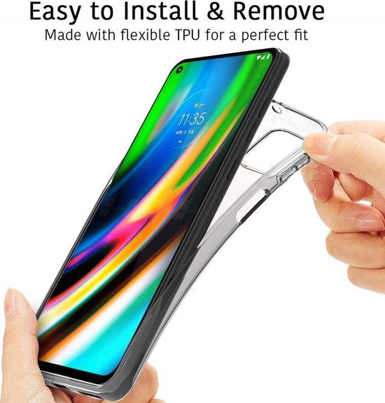 Motorola Moto G9 Plus Hoesjes – Transparante TPU Siliconen Backcover – Schokbestendig – Inclusief Screenprotector-Ilumina Benelux