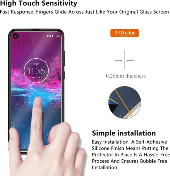 Motorola One Action Screenprotector Gehard 9H – Anti-kras – 1-Pack-Ilumina Benelux