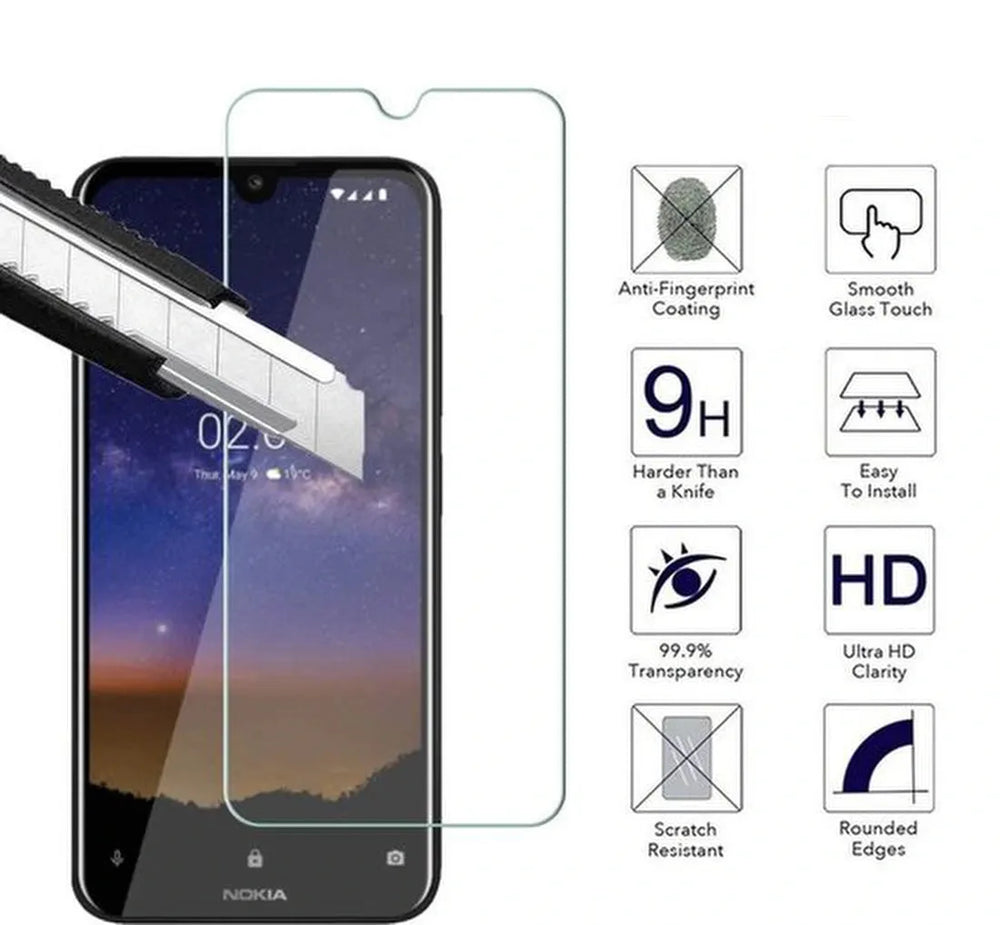 Nokia 2.2 Screenprotector Gehard 9H – Anti Kras – Tempered Glas – 1-Pack-Ilumina Benelux
