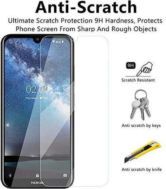 Nokia 2.2 Screenprotector Gehard 9H – Anti-kras – 3-Pack Tempered Glas-Ilumina Benelux