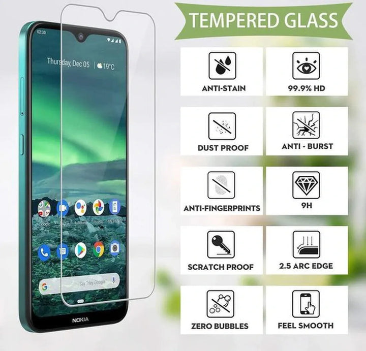 Nokia 2.3 – 9H Gehard Glas – Anti Kras – 3-Pack Tempered Glas-Ilumina Benelux