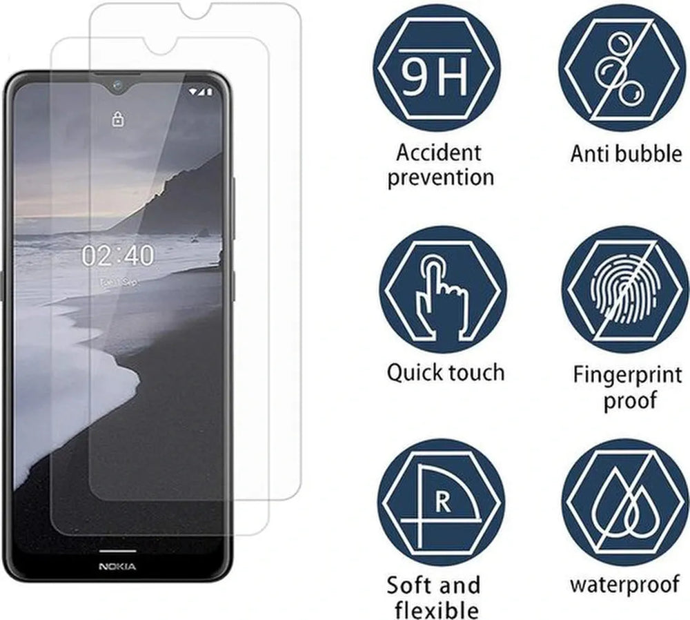 Nokia 2.4 Screenprotector Gehard 9H – Anti-kras – Tempered Glas – 1-Pack-Ilumina Benelux