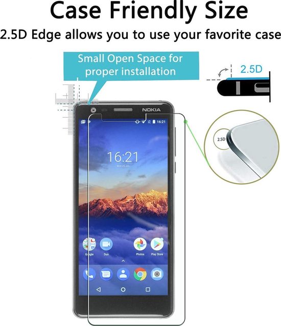 Nokia 3.1 Screenprotector Gehard 9H – Anti-kras – 2-Pack-Ilumina Benelux
