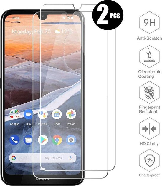 Nokia 3.2 Screenprotector Gehard 9H – Anti-kras – 2-Pack-Ilumina Benelux