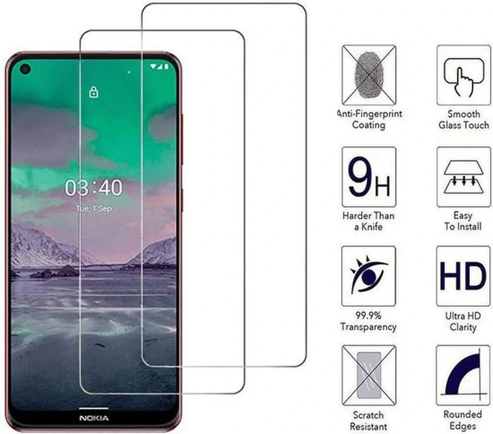 Nokia 3.4 Screenprotector Gehard 9H – Anti-kras – 2-Pack-Ilumina Benelux