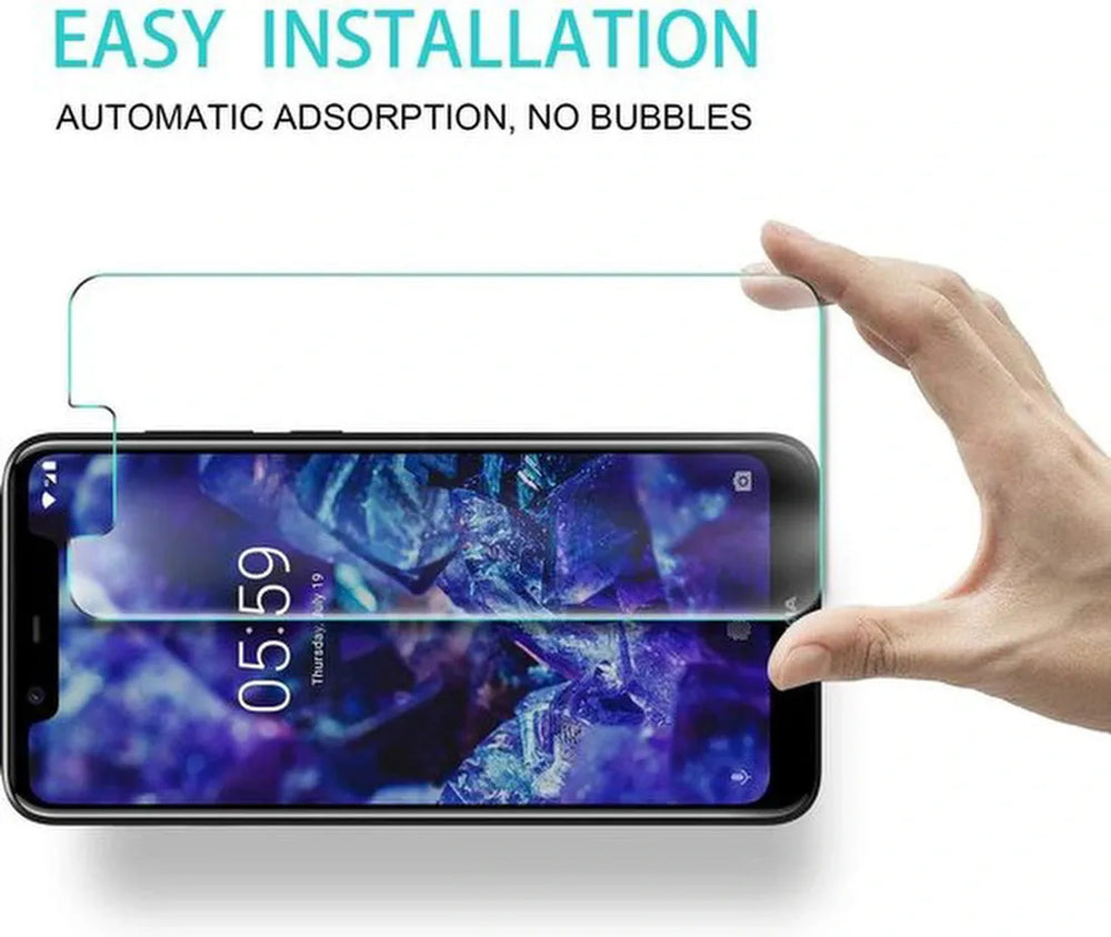 Nokia 5.1 Plus Screenprotector Gehard 9H – Anti-kras – 2-Pack-Ilumina Benelux